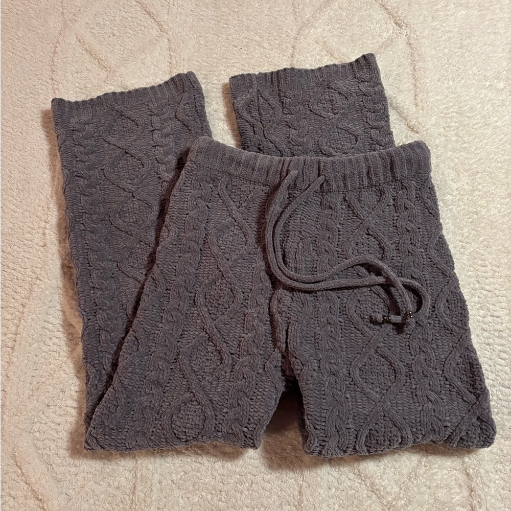 Women’s Cable Knit Wide Leg Sweatpants